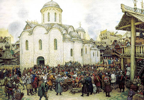 Оборона Москвы от Тохтамыша в 1382 г. Худ. А. Васнецов