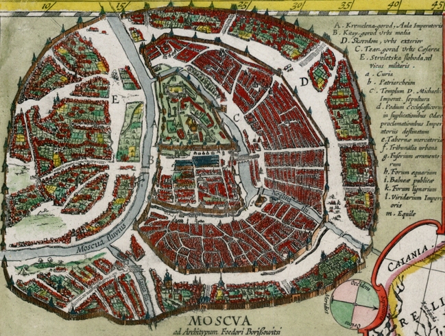 Карта Москви з атласу Віллема Блау, 1613