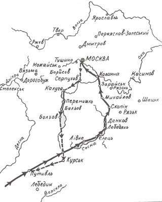 Карта московського походу П. Сагайдачного