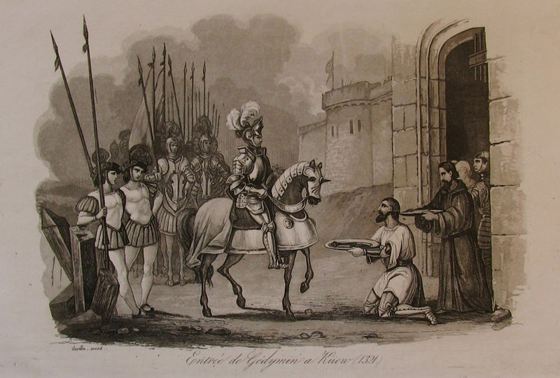 800px-Giedzimins Giedymins Entry into Kyiv. Уваход Гедзіміна Гедыміна у Кіеў